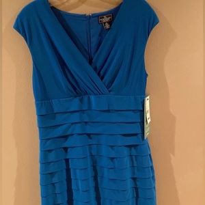 royal blue ruffled dress